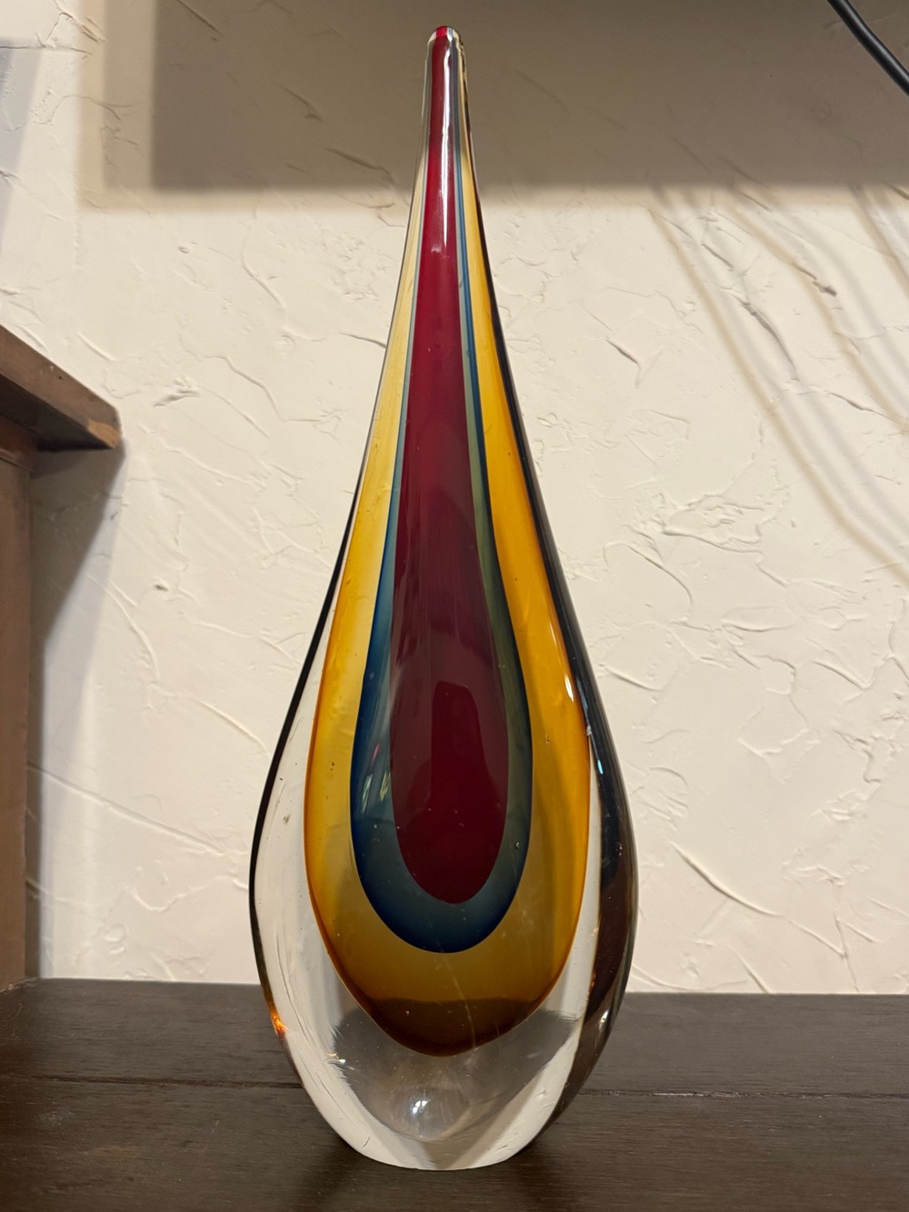 Stunning MURANO 13” Art Glass Freeform Teardrop Sculpture